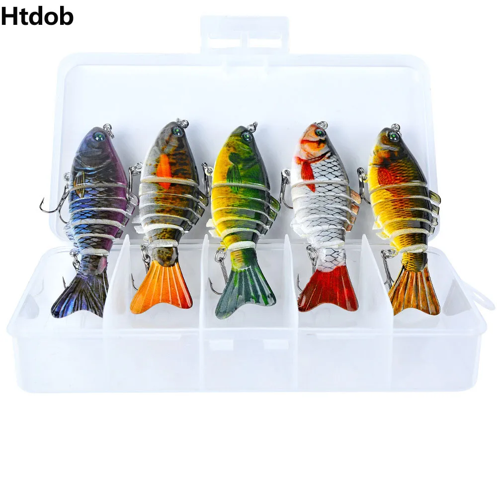 

Htdob 1/5pcs Sinking Wobbler Set Crankbaits Fishing Kit Artificial Bait Hard Lure Swimbait Pike Wobblers For Bass Fishing Tackle