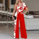 Женский Летний комбинезон VONDA, повседневный винтажный комбинезон с косым воротником, офисный комбинезон большого размера, 2022