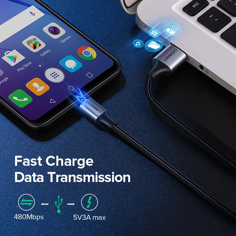 UGREEN Micro USB Cable 3A Fast Quick Charger Cable USB to Micro USB 2.0 Android Charging Cord for Samsung Galaxy S7 S6 Note Wire