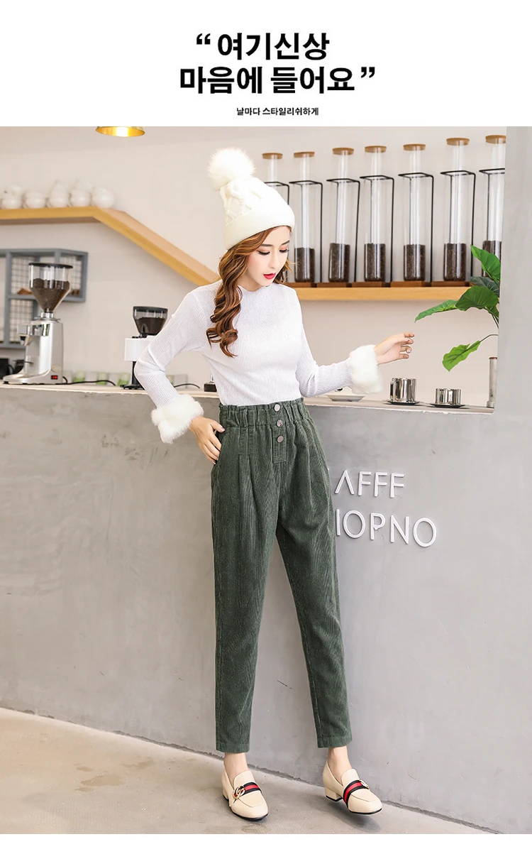 Women Corduroy Pants Vintage Casual Warm Woman Corduroy Trousers Loose Harem Pant S-5XLPlus Size Autumn Winter New Fashion