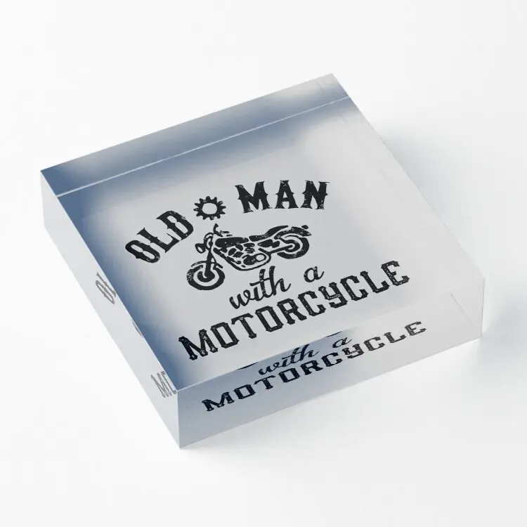 

Старики с мотоциклом, акриловые блочные панели, декор для спальни, декоративные печатные панели для фотографий дома, прозрачные штамповки, ...