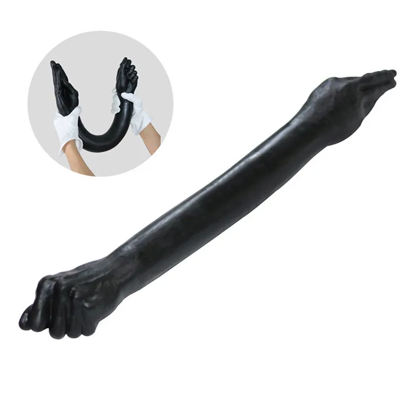 

New Long Arm Fisting Black Fist Dildo Huge Double Ended Dildos Anal Plug Dilator Adult Sex Toys For Woman Lesbian Masturbation
