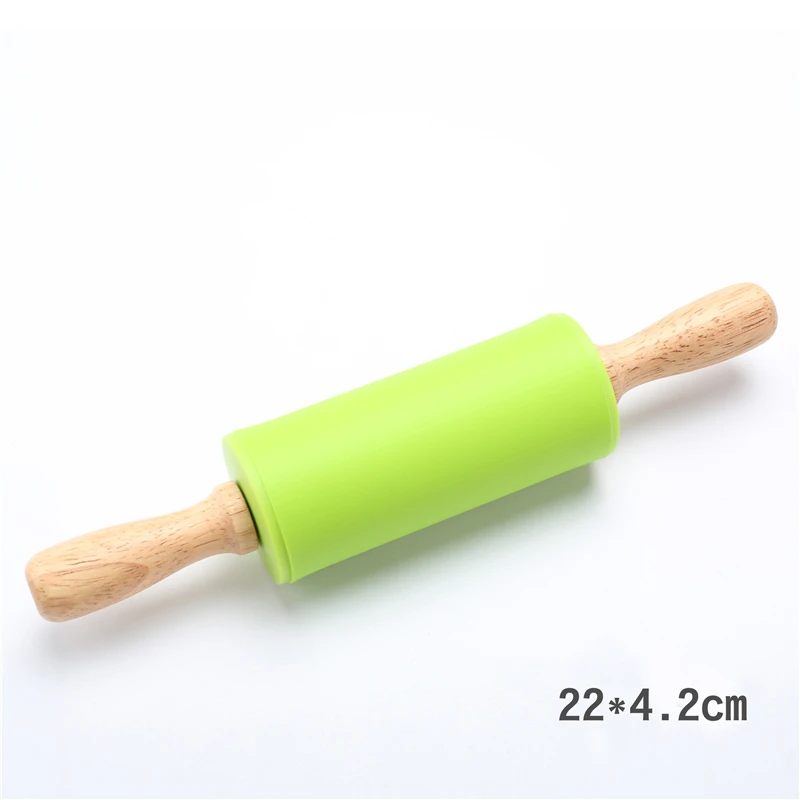 S 22cm-4.2cm TTLIFE S размер деревянная силиконовая Скалка Кондитерские изделия и аксессуары для выпечки скалка для теста Аксессуары для выпечки - Цвет: S 22cm-4.2cm