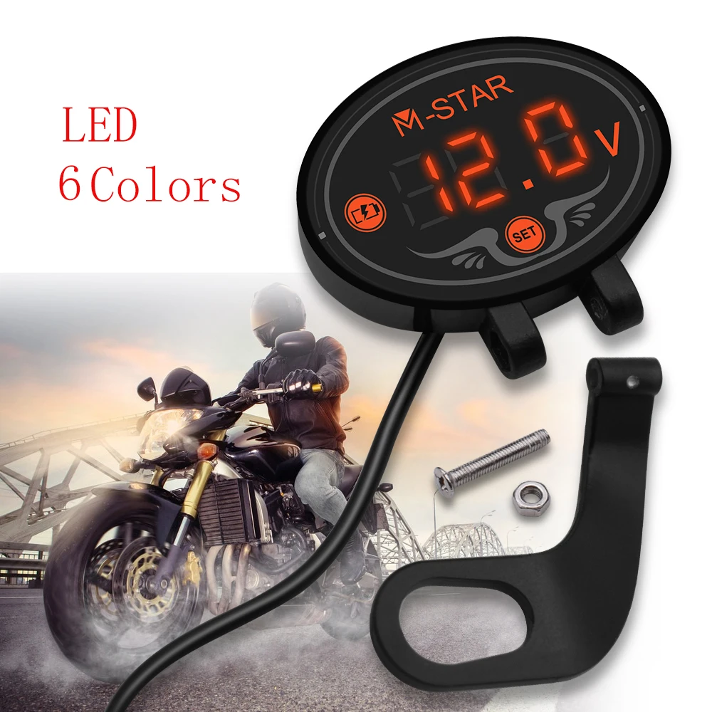 Для Kawasaki Z300 Z400 z 750 1000 900 800 250 650 Водонепроницаемый светодиодный цифровой вольтметр