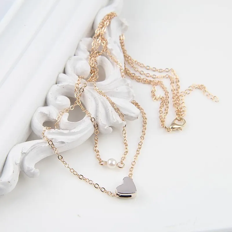 Мода Золотое серебряное ожерелье-чокер цепочки Подвески двойную подкладку из