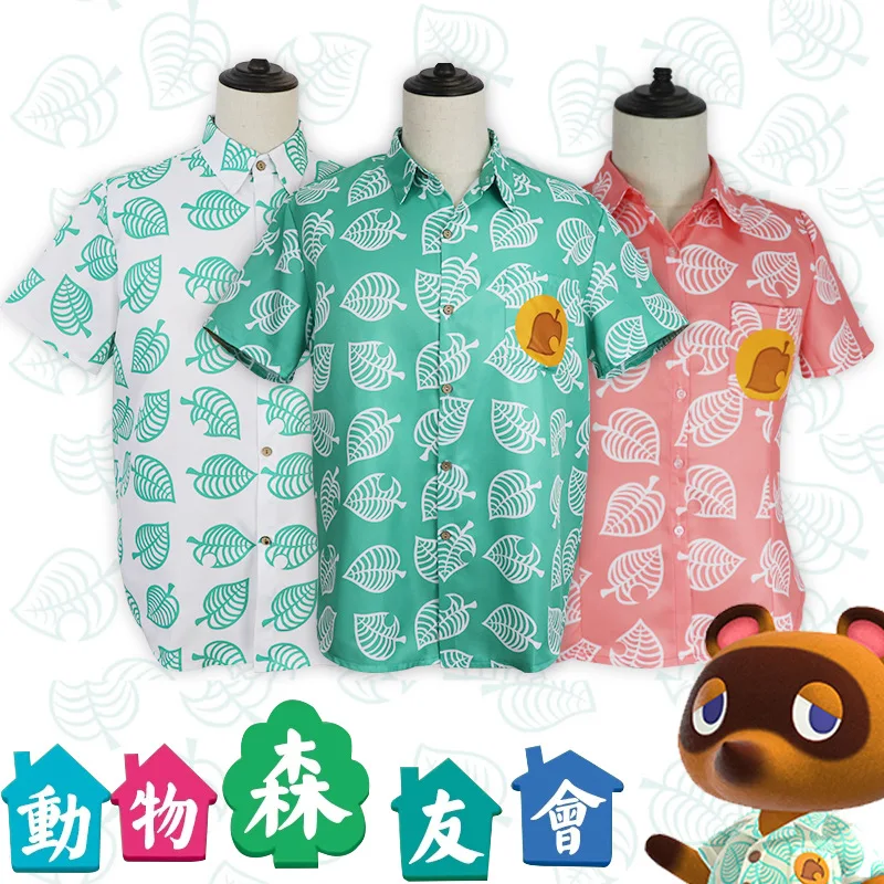 Animal Crossing Tom nook Cosplay T-shirt leaf Shirt Adult Children short sleeve top Halloween Costume