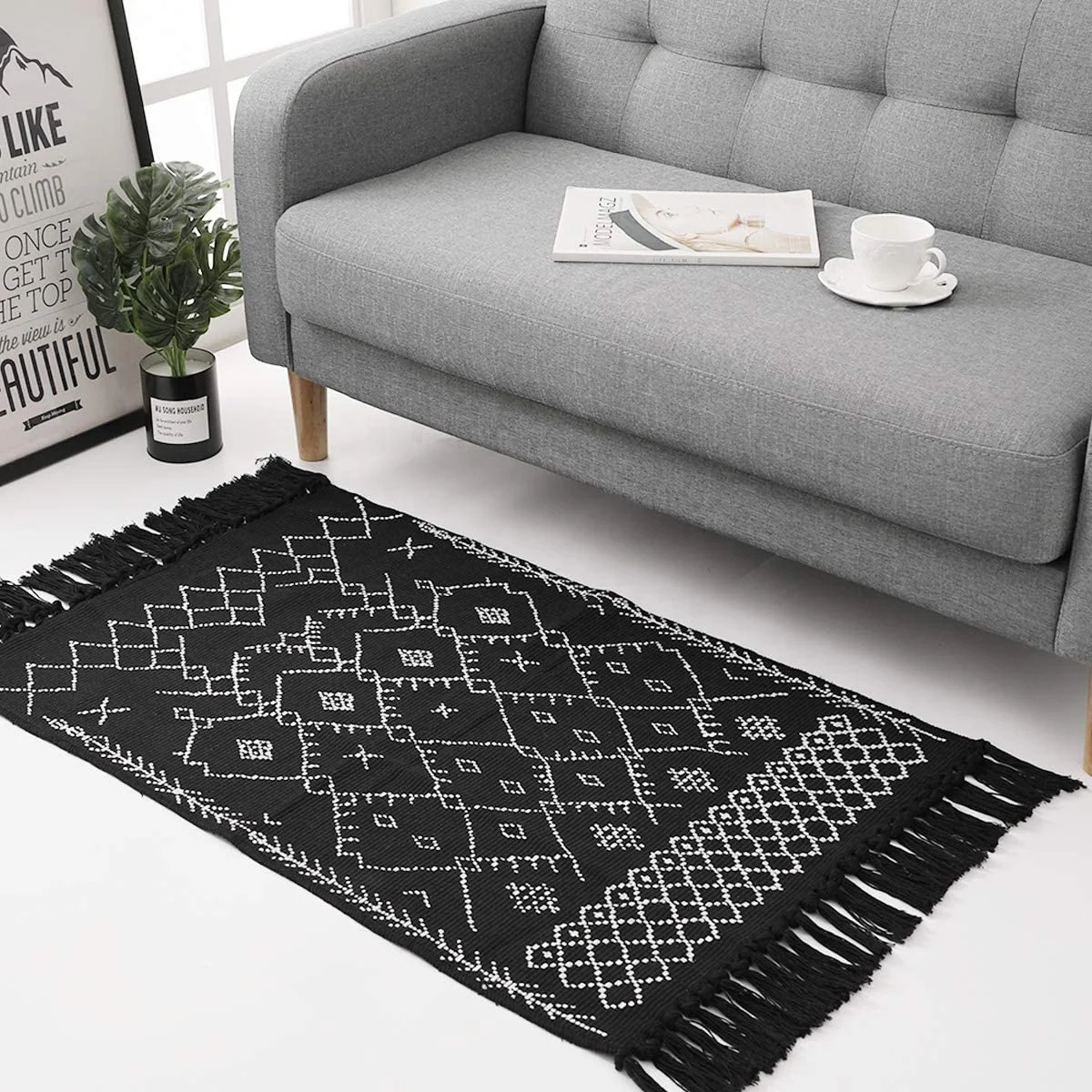 

Modern Indoor Decor Digital Printed Cotton Woven Accept Washable Luxury Living Room Fancyoung Floor Carpets and Rugs Living Room