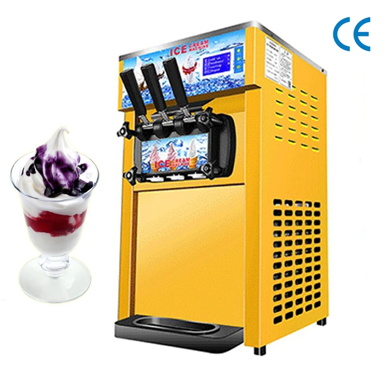 Коммерческая машина для производства мягкого мороженого 3 вкуса настольная