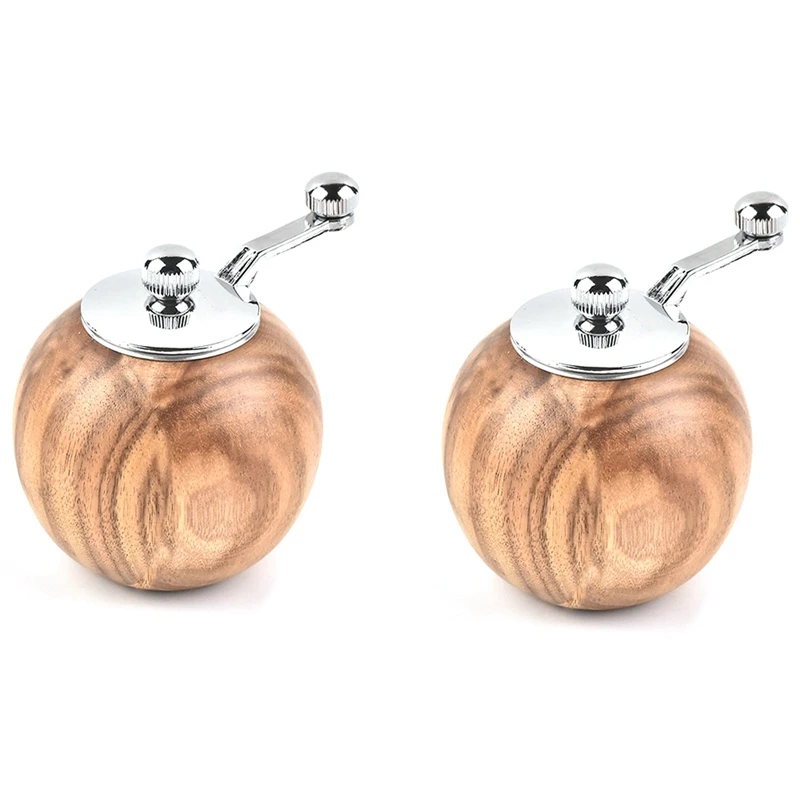 

Salt and Pepper Grinders, for Home & Kitchen Grinder with Ceramic Core Wooden Manual Refillable Shakers