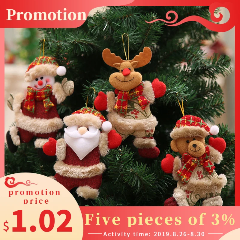 Рождественские украшения подарок Санта Клаус Снеговик Дерево Игрушка Кукла