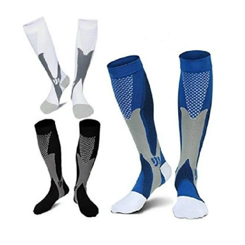 Pack of 3 Compression Socks Nylon Knee High Stockings 15-20 Mmhg BEST Graduated Athletic Medical for Men & Women Riding Running
