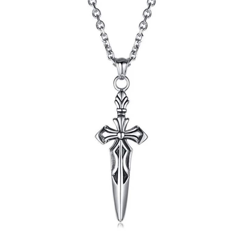 Кулон крест из титановой стали в ретро стиле|Ожерелья с подвеской| |