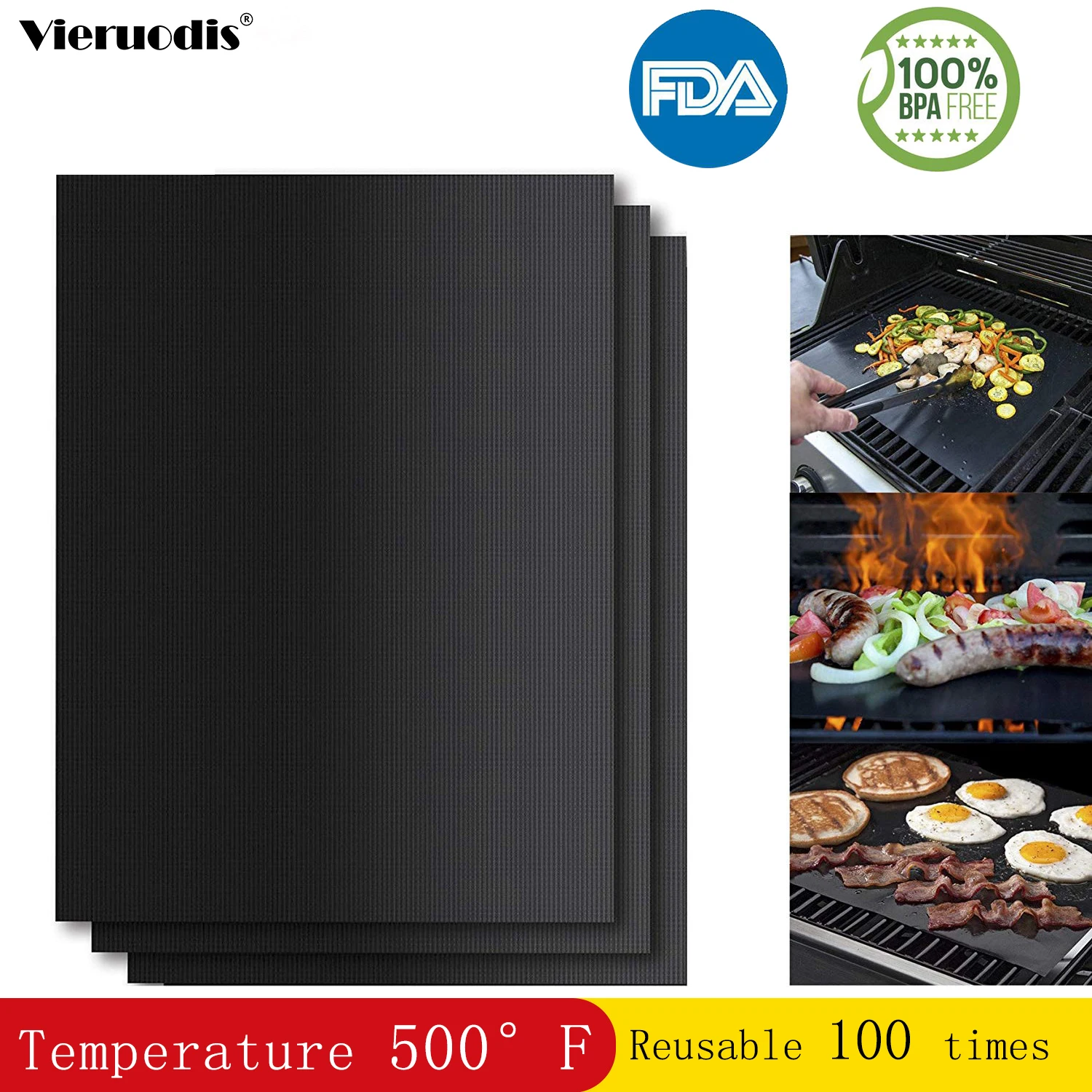 Утолщенный гриль коврик для барбекю антипригарный высокотемпературный