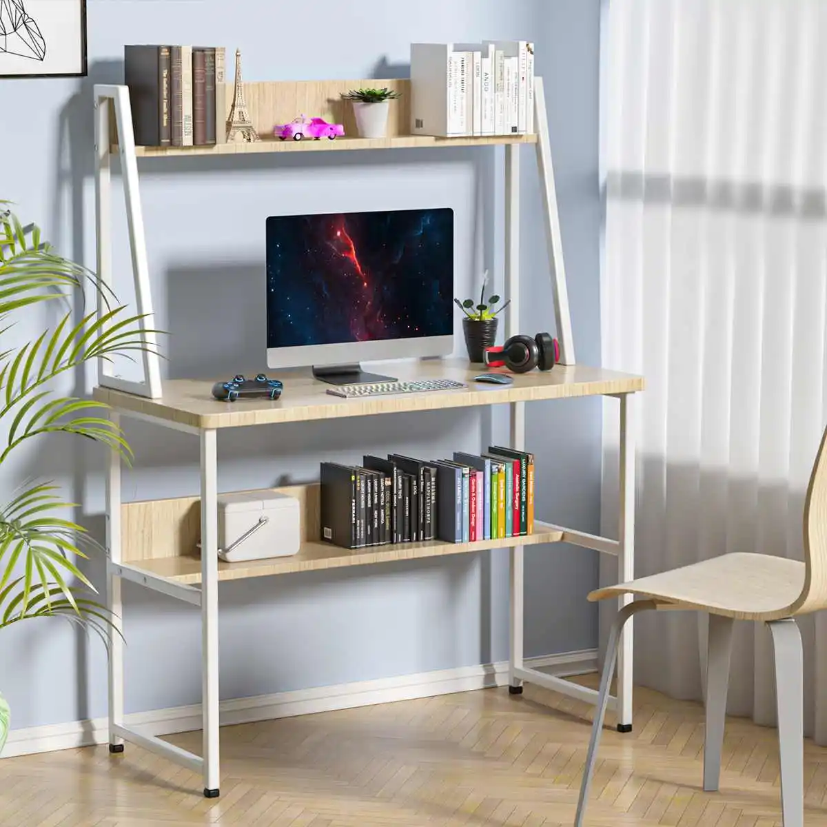 

Wooden Computer Desk Office Desk Modern Writing Table Universal Laptop Stand Home Office Furniture PC Workstation Study Table