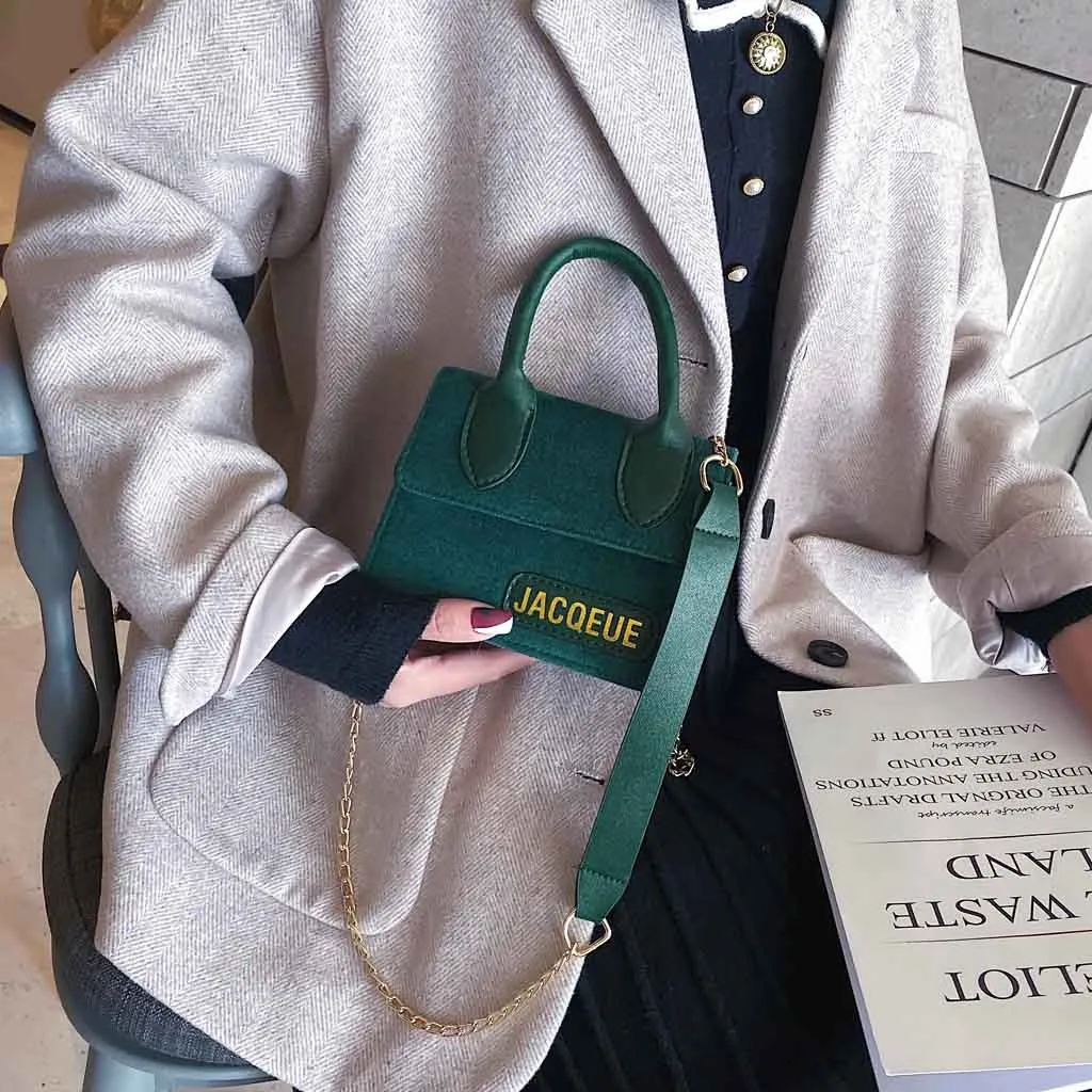 

Women's 2019 new Splice Frosted Bag Mini Shoulder Crossbody Bag Simple Handbag