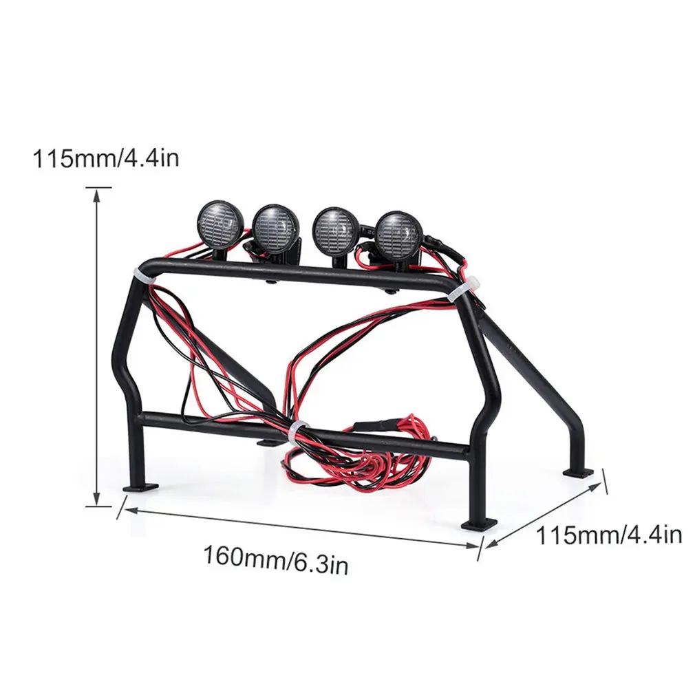

Metal Roll Cage Bucket with 6 LED Lights for 1/10 RC Crawler Axial SCX10 D90 Tamiya CC01 Rolling Cage Bucket With 6 LED Lights
