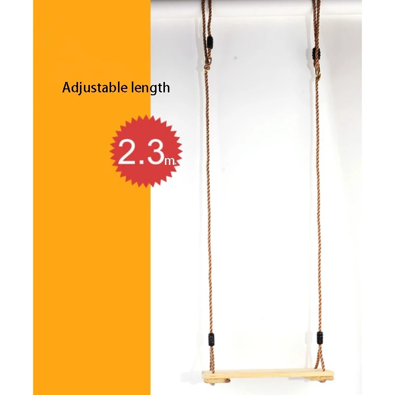 

Classic Wooden Swing Seat with Strong Swing Rope Height-Adjustable Hanging Swing for Indoor Outdoor