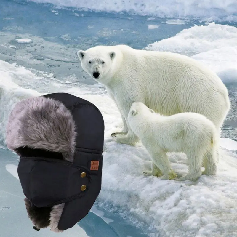 Шапка с наушниками Bluetooth V3.0 утепленная Зимняя Шапка-бини унисекс из