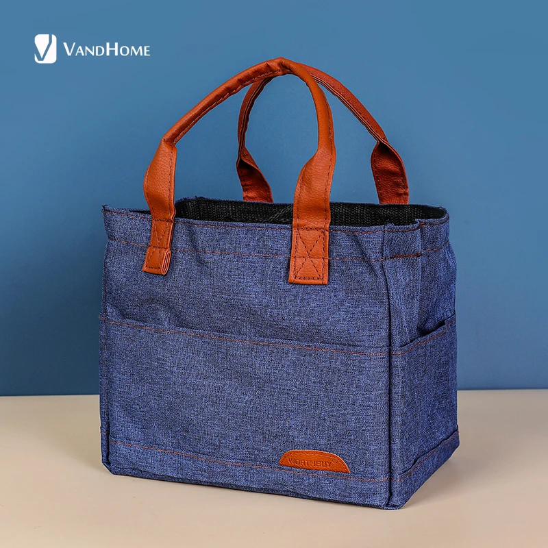 

VandHome Portable Oxford Lunch Bag Dustproof Waterproof Lunch Box Bag For Women Kids Picnic School Office Food Container Bag