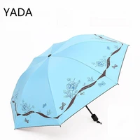 yada fashion rose flowers print umbrellas windproof folding rainy umbrellas for women parasol anti uv female umbrella yd210040