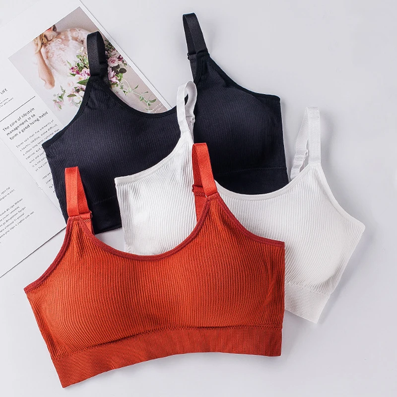 

Sexy Crop Tops Women Lingerie Seamless Sports Active Top Push Up Vest Wireless Shockproof Padded Soft Tube Camis Underwear #D