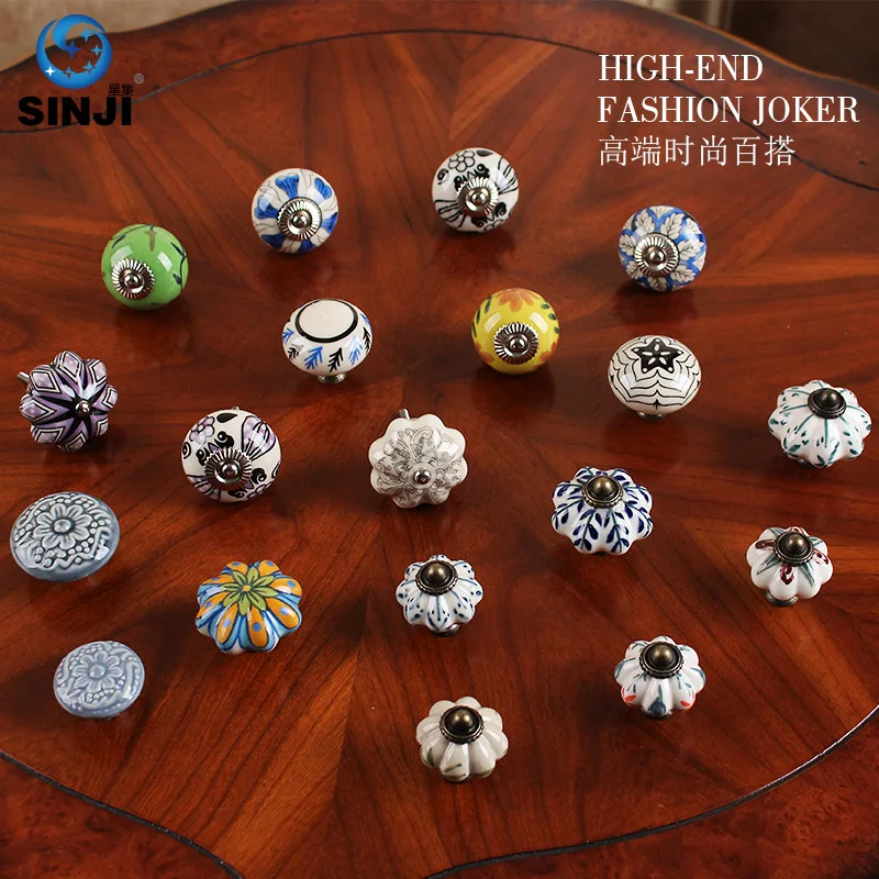 Ручная роспись керамического классического ящика шкафа тянет ручка