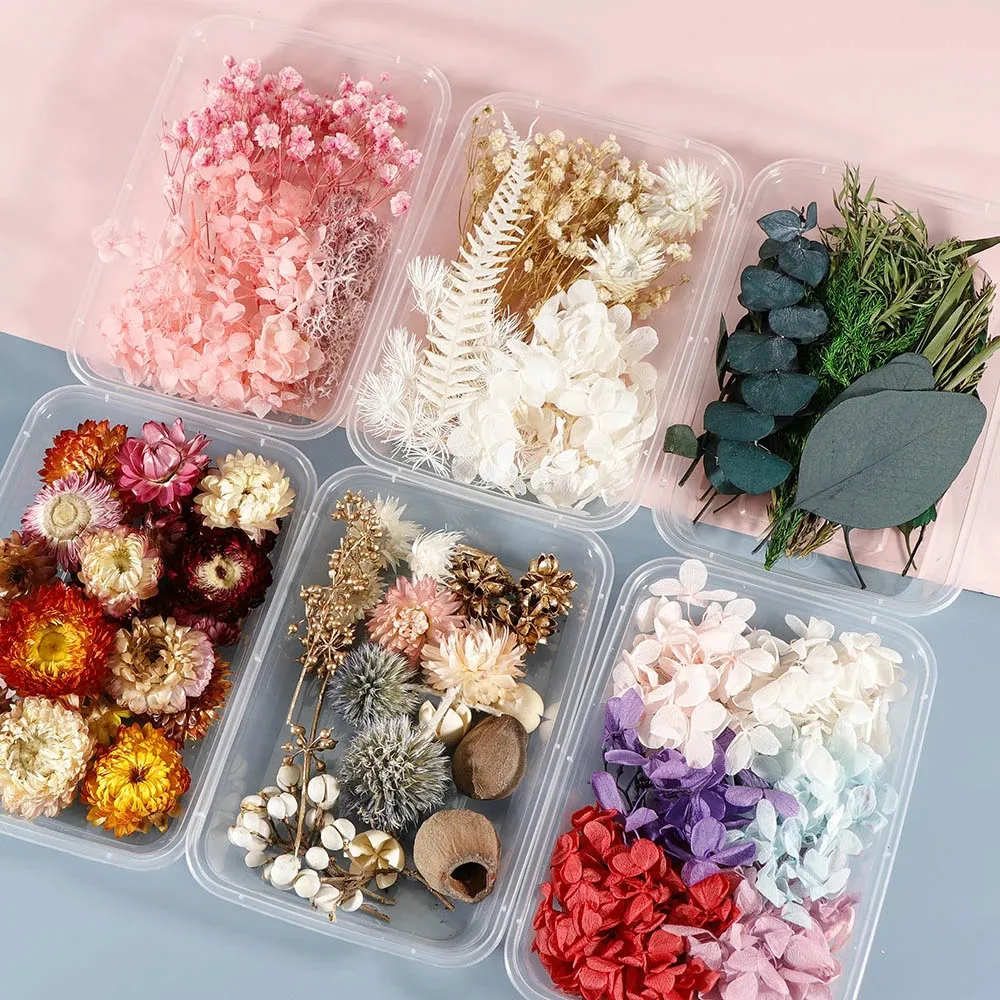 

1 Box Colorful Real Dried Flower Plant For Aromatherapy Candle Epoxy Resin Pendant Necklace Jewelry Making Craft Diy Accessories