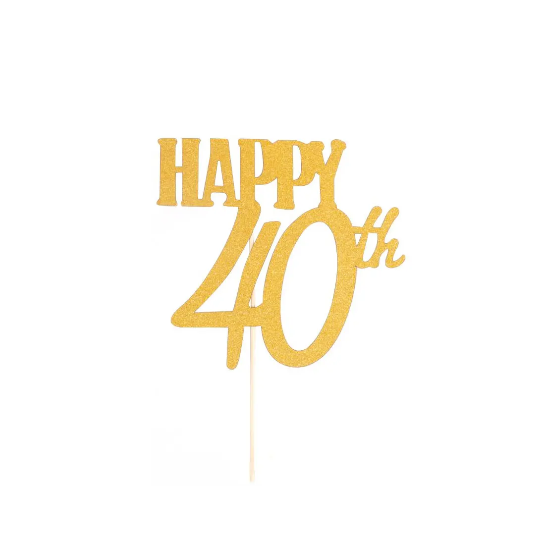 40th Юбилейный Блестящий Топпер для торта 10th/20th/30th/40th/50th/60th украшения для свадебного торта с днем рождения поставщик - Цвет: 40th