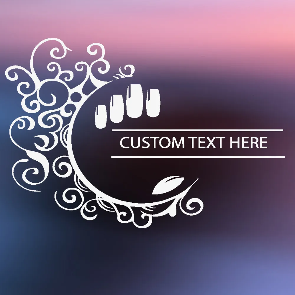 Custom Studio Name Nail Salon Sign Decals Beauty Logo Spa Decal Interior Design Mural JC221 | Дом и сад