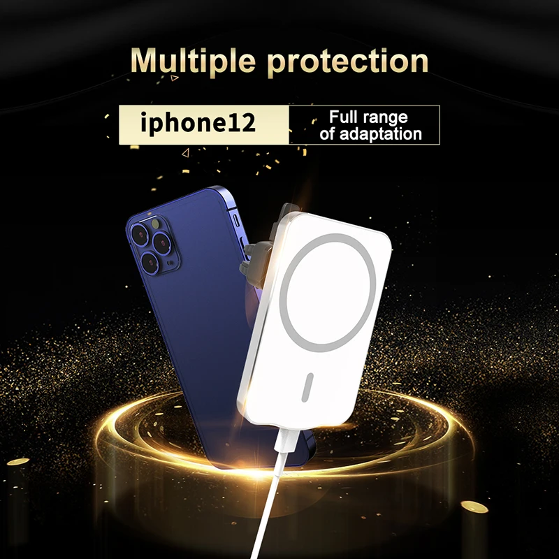 

Qi Wireless Car Charger Airvent Mount Stand Phone Magnetic Vehicle Holder for iPhone12 Mini 12 Pro Max 15W Fast Charging Adapter