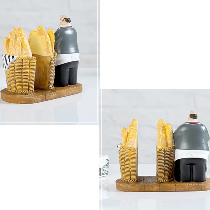 

Resin Bread Chef Paper Towel Holder Creative Figurines Tissue Box for Home Dining Table Decoration