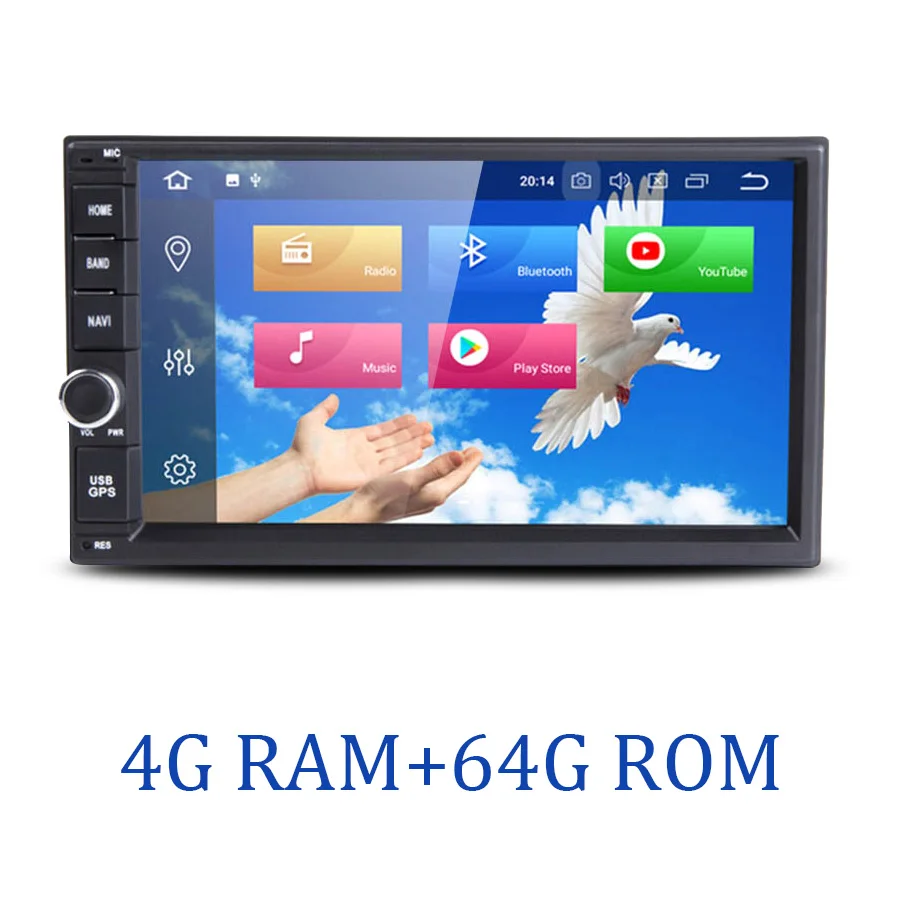 The Android unit DSP ips Android 9,0 4 Гб ОЗУ+ 64 ГБ+ 8 ядерный RDS радио gps карта Bluetooth 4,2 wifi Автомобильный DVD мультимедийный плеер 2 Din для универсального - Цвет: The Android unit