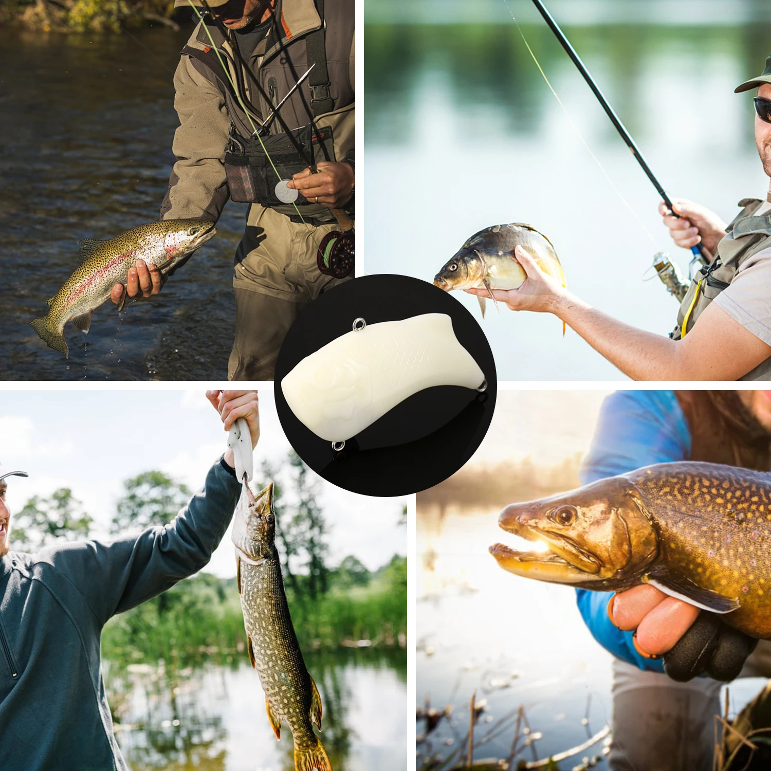 5 шт. VIB искусственные приманки Crankbait Неокрашенная погремушка Джеркбейт