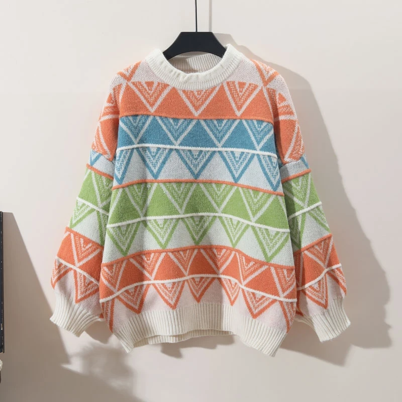 

Женский пуловер с длинным рукавом, с круглым вырезом