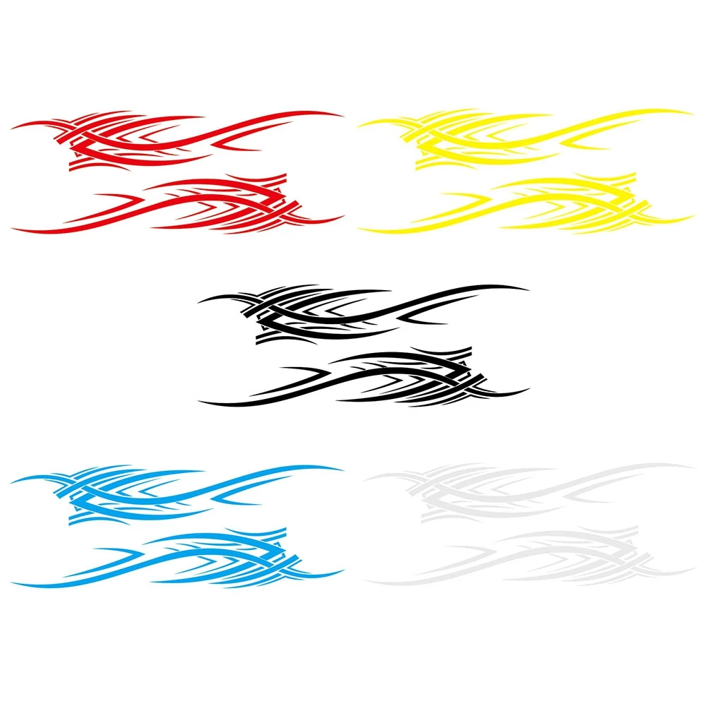 

2 шт., автомобильные боковые наклейки с рисунком пламени