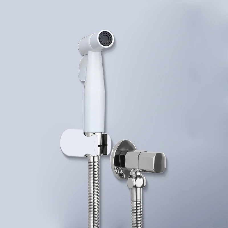 Смеситель для биде латунный кран холодной воды белый и хромированный угловой