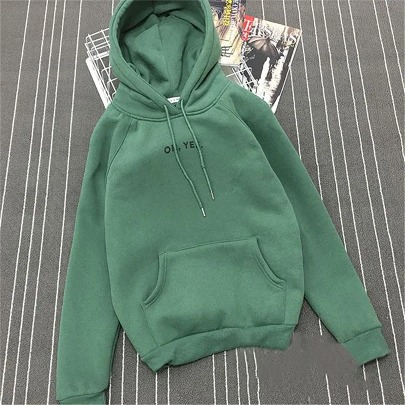 Oh Yes Hoodies Sweatshirts 2022 New Women Casual Kawaii Harajuku Fashion Punk For Clothing European Tops Korean Red