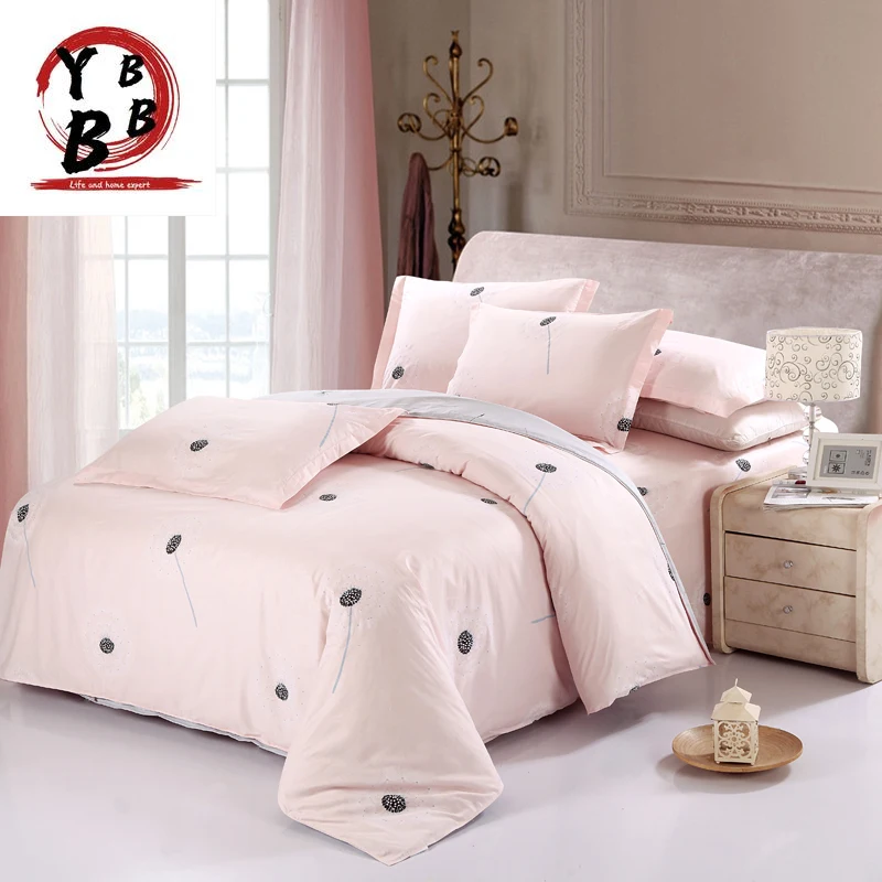 

New style Dandelion Romantic Pink Bedding Sets Girls Kids Beauty Bed Linen Bedclothes 4pcs Duvet Cover Bed Sheet Pillowcase