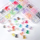 60 шт 3D милый медведьгалстуки-бабочкирезиновые украшения для ногтей Aurora Стразы для ногтей Glitter аксессуары для самостоятельного маникюра