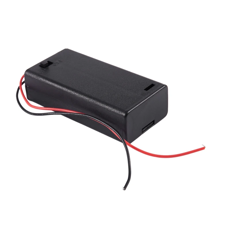 

2 x AA 3V Battery Holder Case Box Slot Wired ON/OFF Switch w Cover