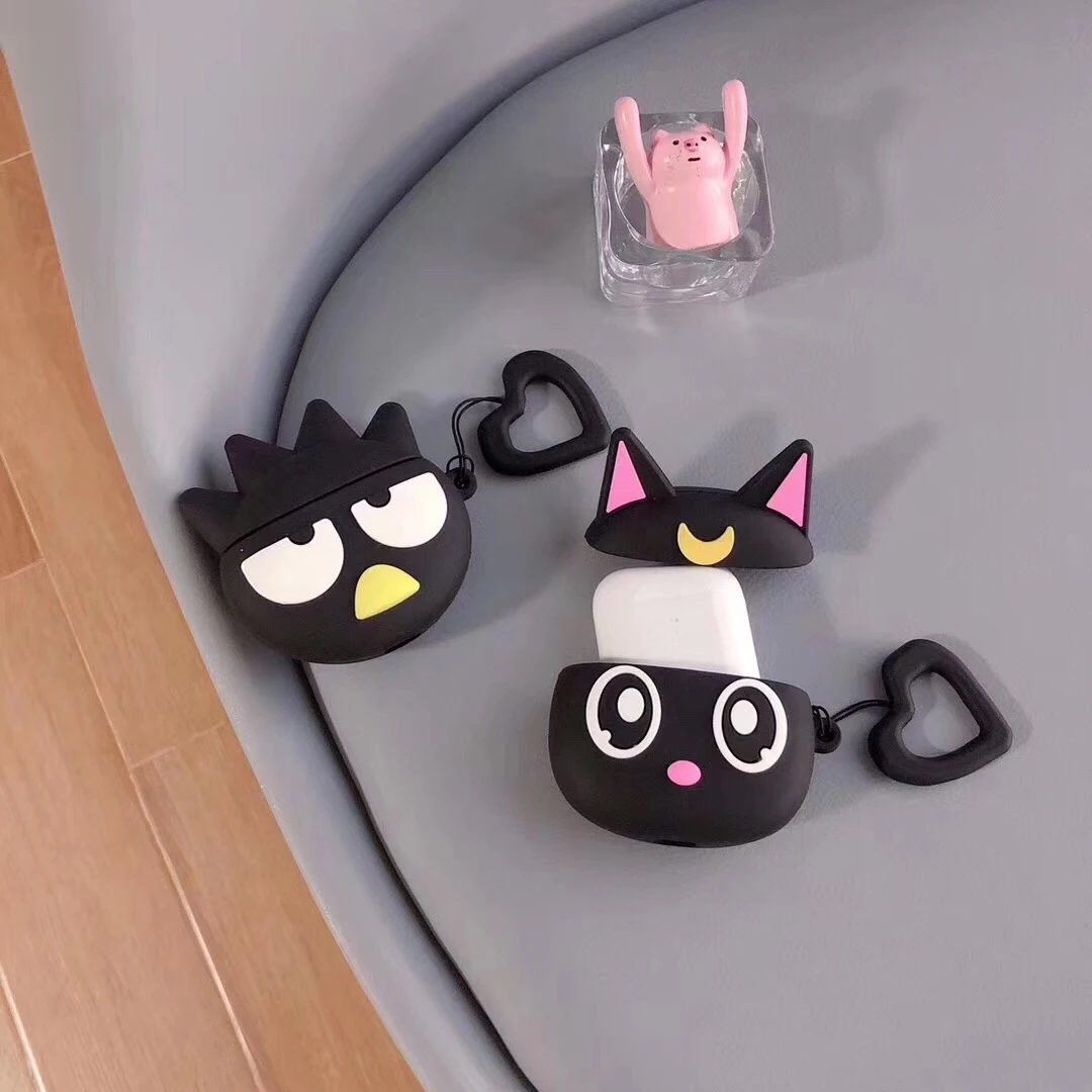 3D мультфильм плохой BADTZ-MARU Луна Кошка Силиконовый мягкий чехол для Apple Airpods 1/2 крышка беспроводной Bluetooth наушники чехол для гарнитуры