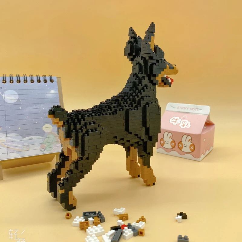 Balody 18247 черный Dobermann собака животное домашнее 3D модель DIY Мини Алмазные блоки