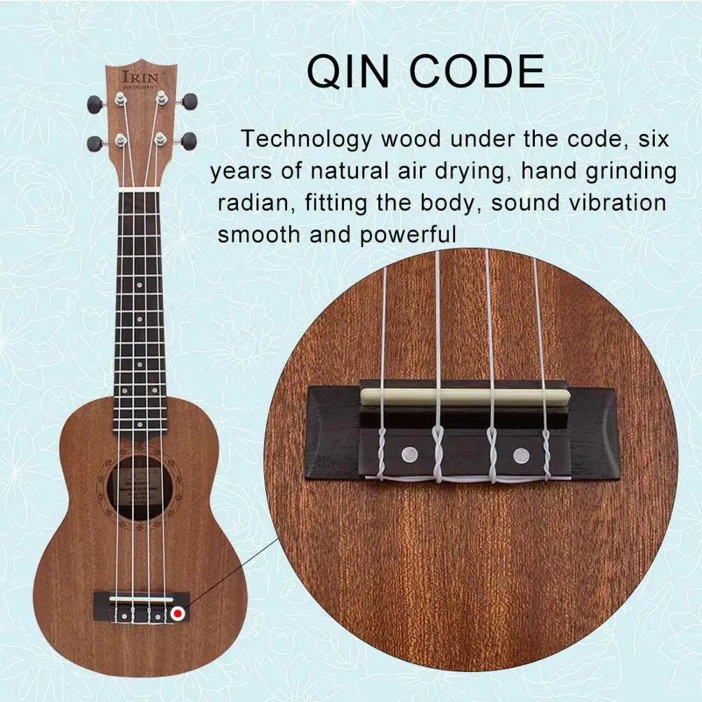 Укулеле из красного дерева 21 дюйм сопрано с сумкой для переноски|Укулеле| |