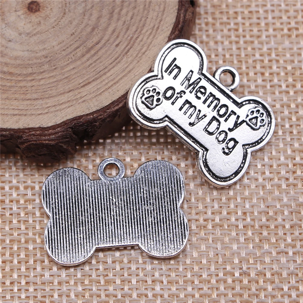 

WYSIWYG 5 шт. 25x19 мм старинное серебро Цвет в памяти моего Dog Tag подвески для самостоятельного изготовления ювелирных изделий