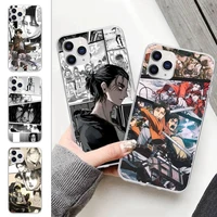hot attack on titan manga cellphone transparent case for samsung galaxy a21s a71 s8 s9 s10 plus lite s20 note 20 ultra cover