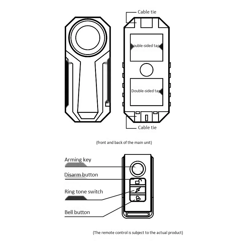 

113DB Loud Wireless Bicycle Anti-Theft Alarm Waterproof Door/ Window Vibration Alarm ligent Remote Control Alarm Sensor