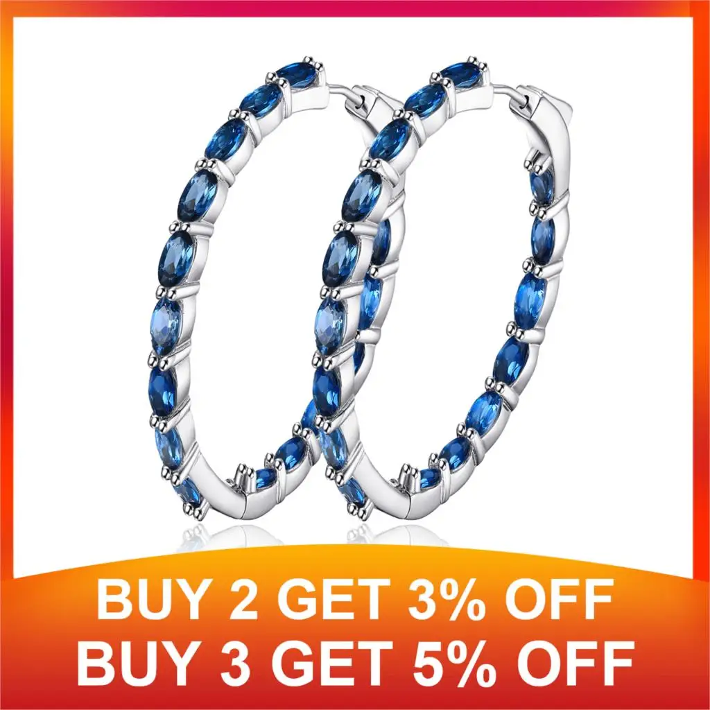 Jewelrypalace огромный 13.5ct натуральный londun голубой топаз Серьги-кольца Подлинная