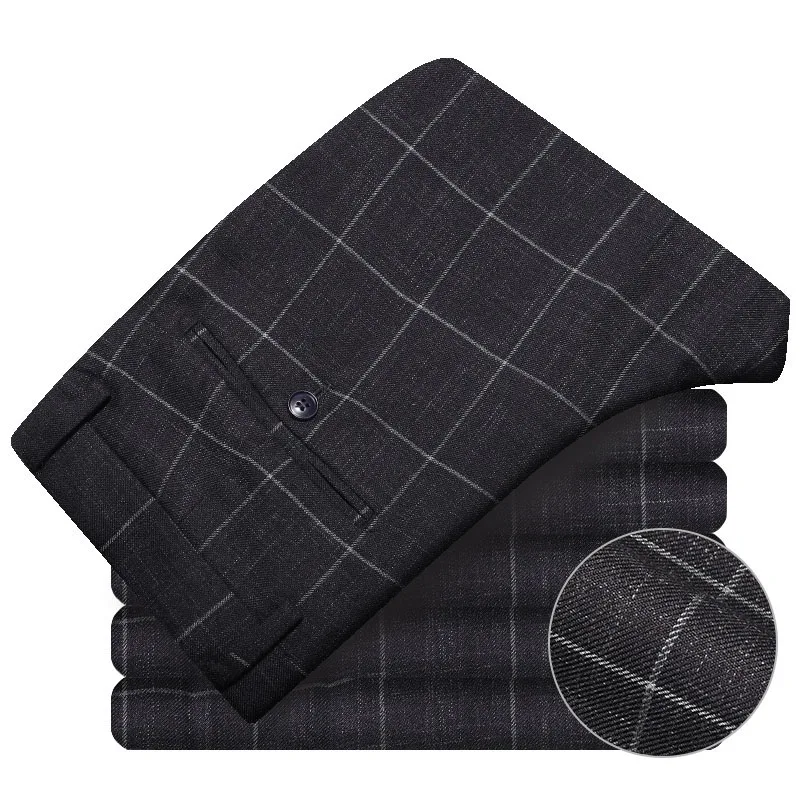 

Мужской брючный костюм на молнии, облегающие Немнущиеся брюки, Классический романтичный Свадебный костюм жениха, штаны для мужчин