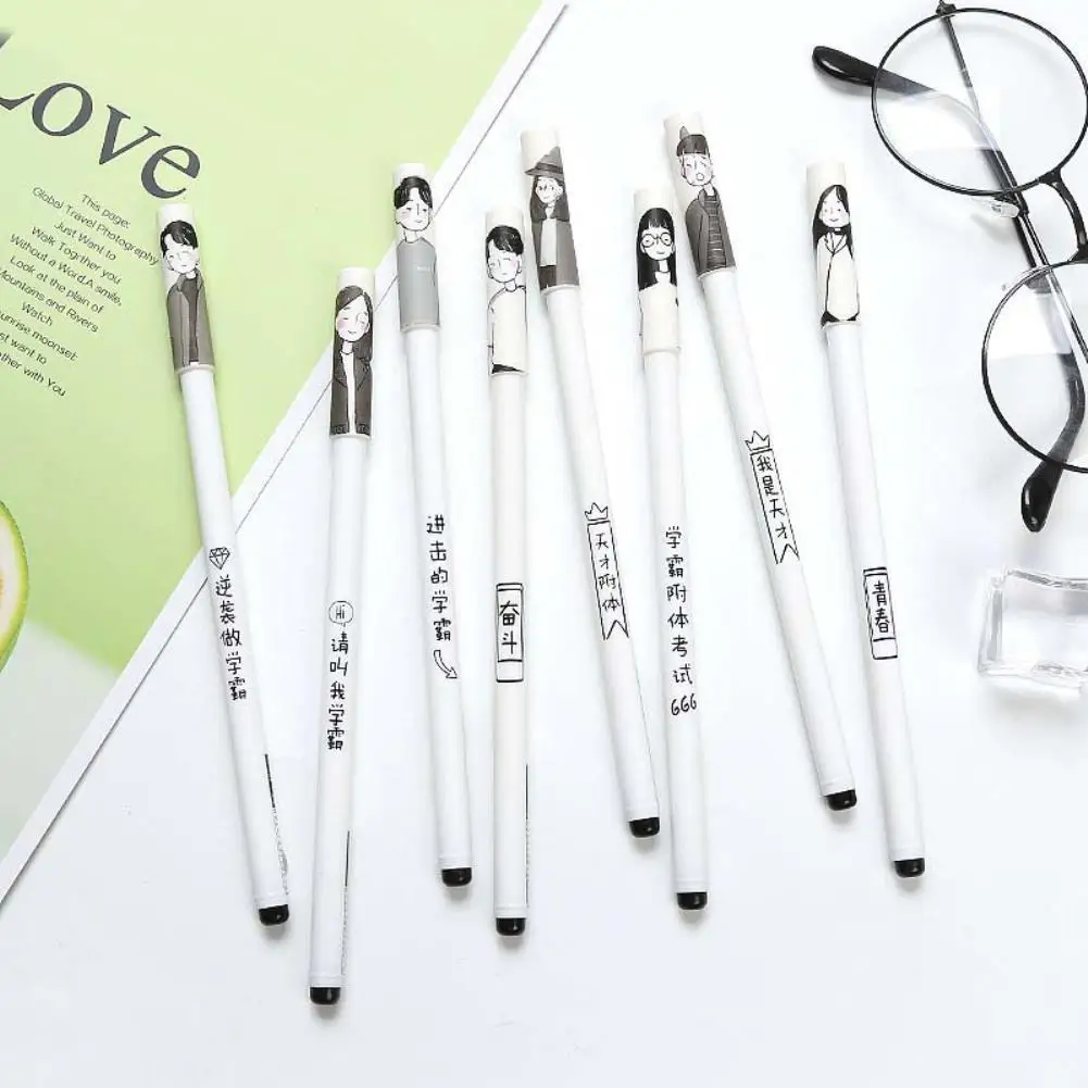 

0.5mm Funny Words Cartoon Black Ink Gel Pen Writing School Office Stationery