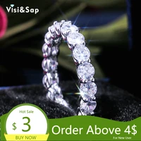 visisap wedding gifts rings for women zircon full circle round ring simple fashion fine luxury dropshipping b2828
